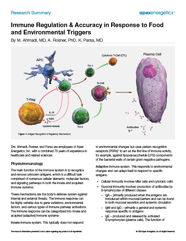 Immune Regulation Accuracy Research Summary